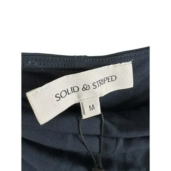 Solid & Striped The Bobby Maxi Dress Halter Neck Ruched Formal Vacation Navy MD